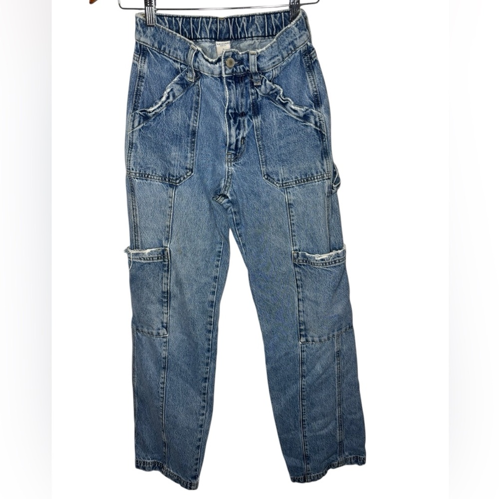 Arizona Blue Denim Distressed Cargo Pants